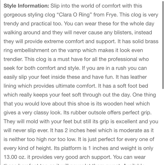 NWOB Frye Clara O Ring Wooden Clogs Distressed Leather Cognac Size 10 - Picture 11 of 11